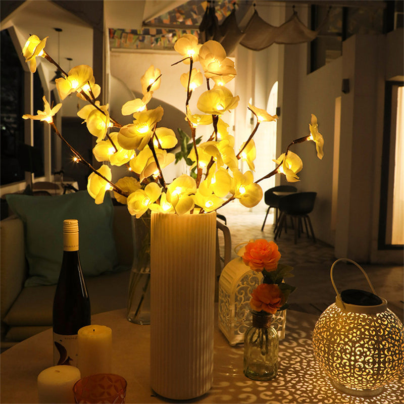 RAMO DE ORQUÍDEA DECORATIVO COM ILUMINAÇÃO