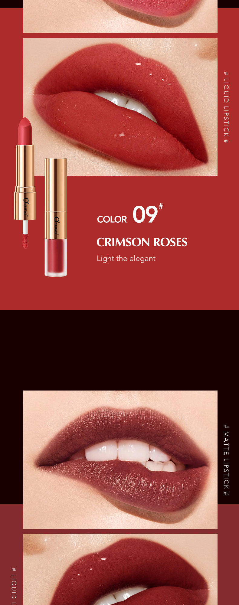 Batom 2 em 1 O'CHEAL : Batom Matte  e Gloss Labial