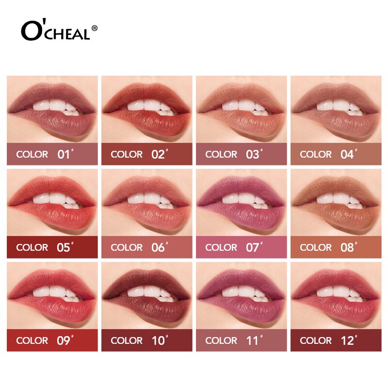 Batom 2 em 1 O'CHEAL : Batom Matte  e Gloss Labial